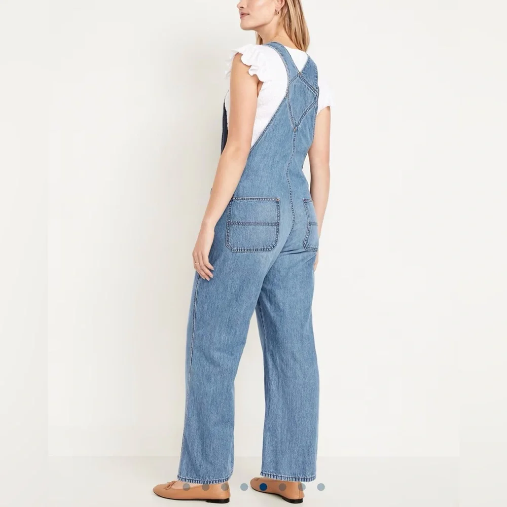 GAP Women's Slouchy Bib Overalls Indigo Blue Jean Denim Pants Size Small NWT - Picture 6 of 15